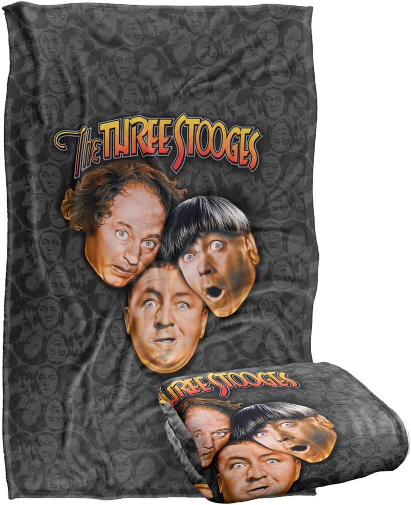 Trevco Three Stooges Stooges All Over Silky Touch Super Soft Throw Blanket 36" x 58"