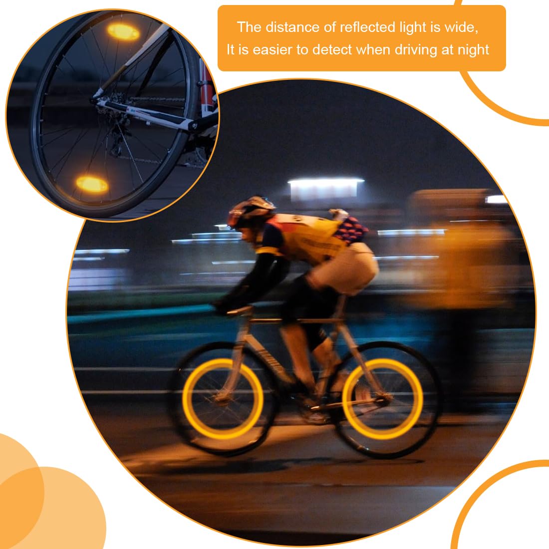 EIHI 6 pezzi Riflettori Raggiera Bicicletta Ad Alta Luminosità Riflettori Bicicletta per Biciclette Conformi Stvzo Catarifrangenti per Tutte Le Ruote Giallo