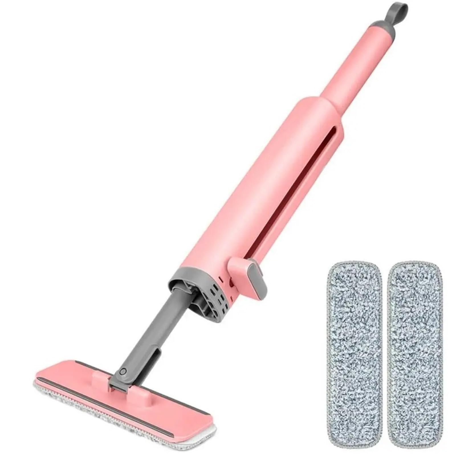Portable Rotatable Self-Squeeze Mini Mop Fiber Self Wringing Flat Self-Pressing With Crevice Brush(Pink)