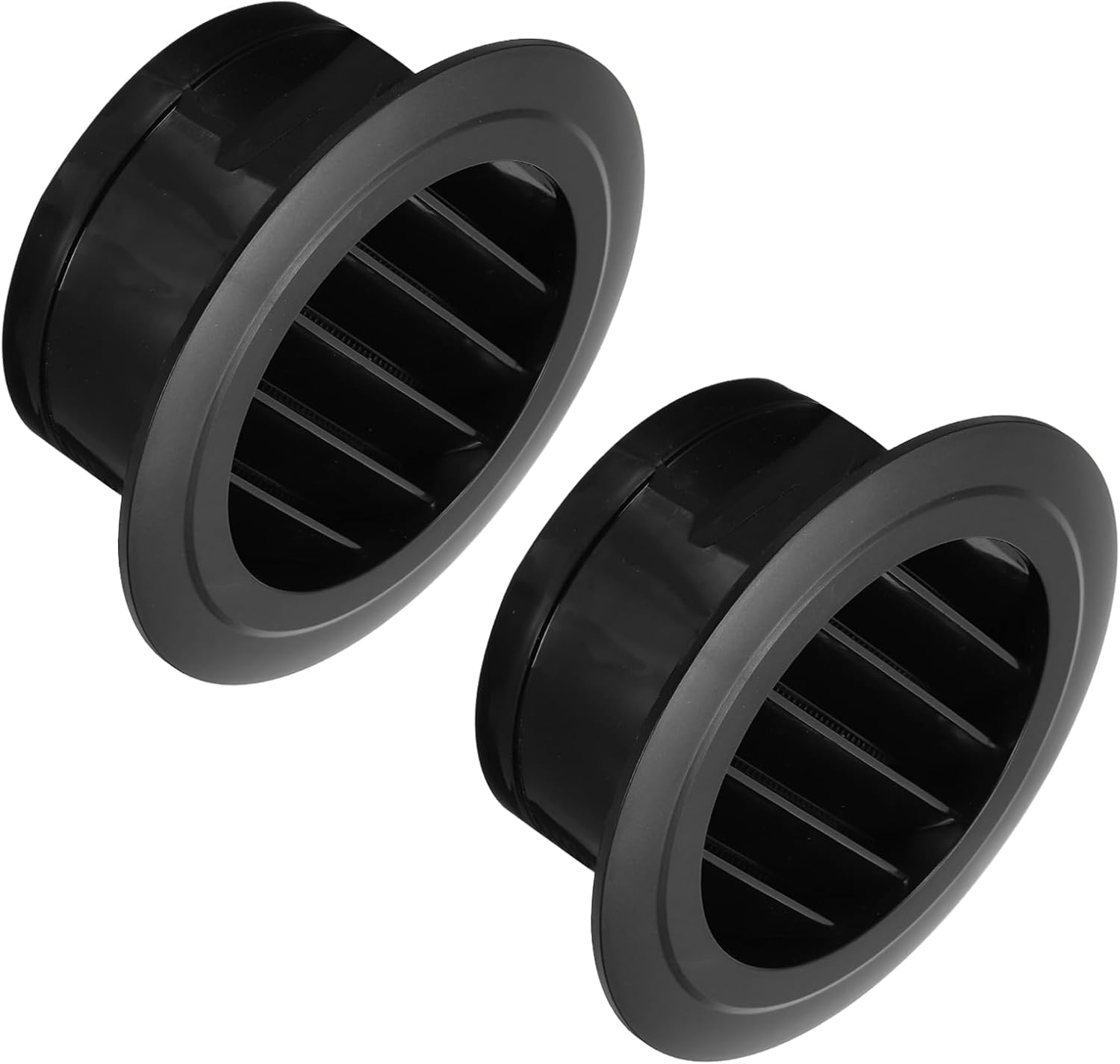 PATIKIL 8 Inch Round Air Vent Cover, 2 Pack Soffit Vents ABS Ceiling Vent Covers Air Vent Louver for Bathroom Kitchen Living Room Greenhouse Ventilation System, Black