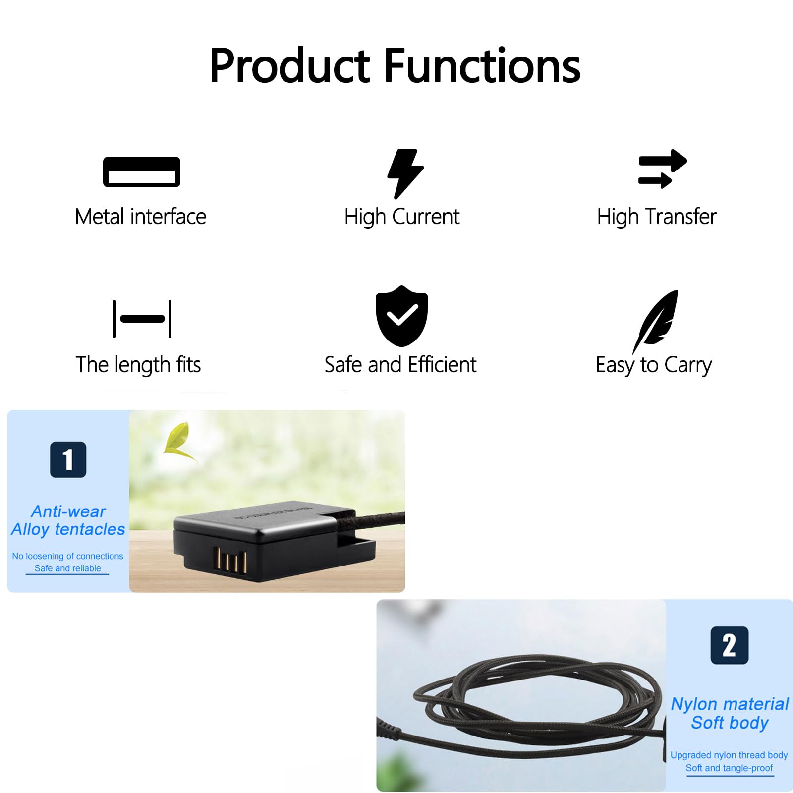 PD Cavo di Alimentazione USB-C a LP-E17 Batteria Fittizia DR-E18 Accoppiatore DC per Canon EOS Rebel T6i T7i SL2 SL3 RP R10 T6s T8i 77D 200D 250D 750D 760D 800D 850D Fotocamere.