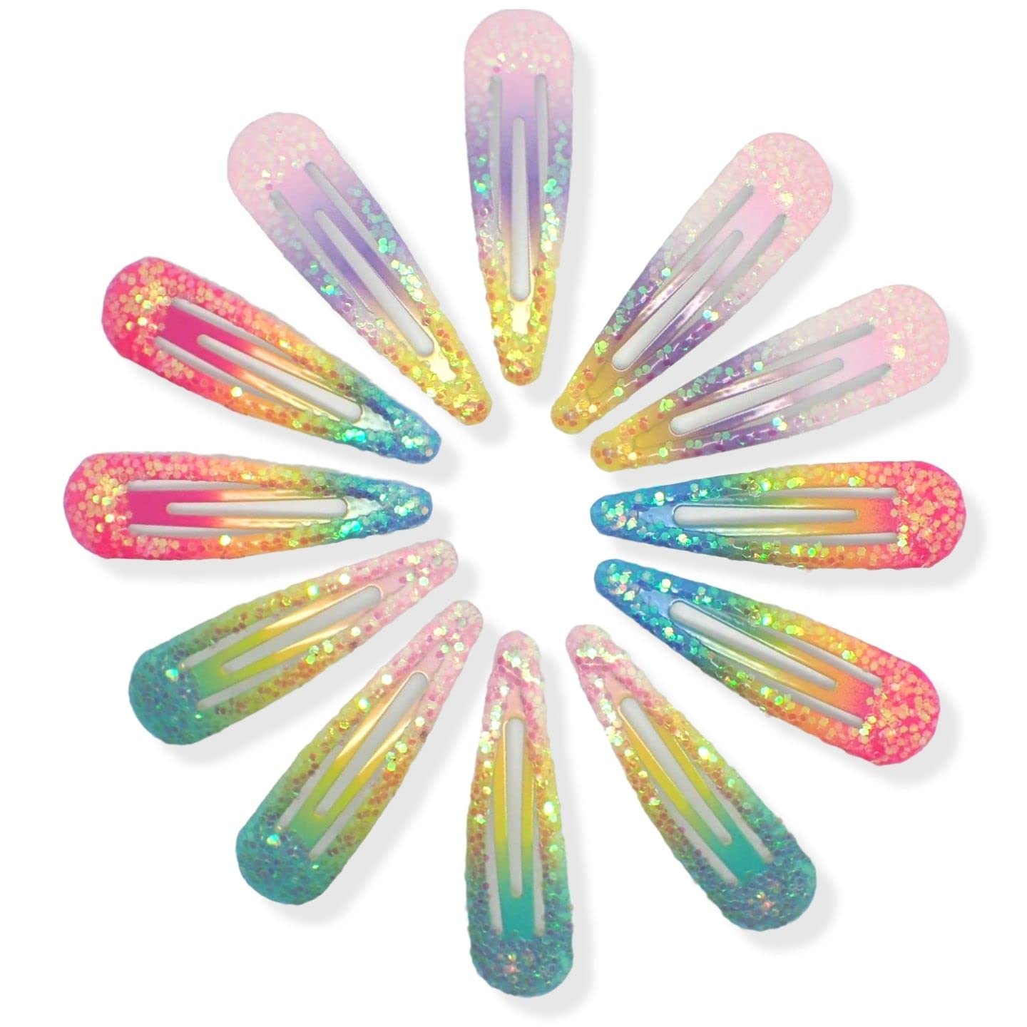 2 Fermagli Per Capelli Glitterati Multicolore – Fiocco Rosa Caldo Con Paillettes, 12,7 Cm, Per Ragazze E Donne, Ideali Per Feste - 4
