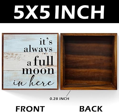 Miniatura 2 de Divertido letrero de baño, decoración de estante de baño, decoración de escritorio, caja de madera rústica, placa de madera para el hogar, oficina,