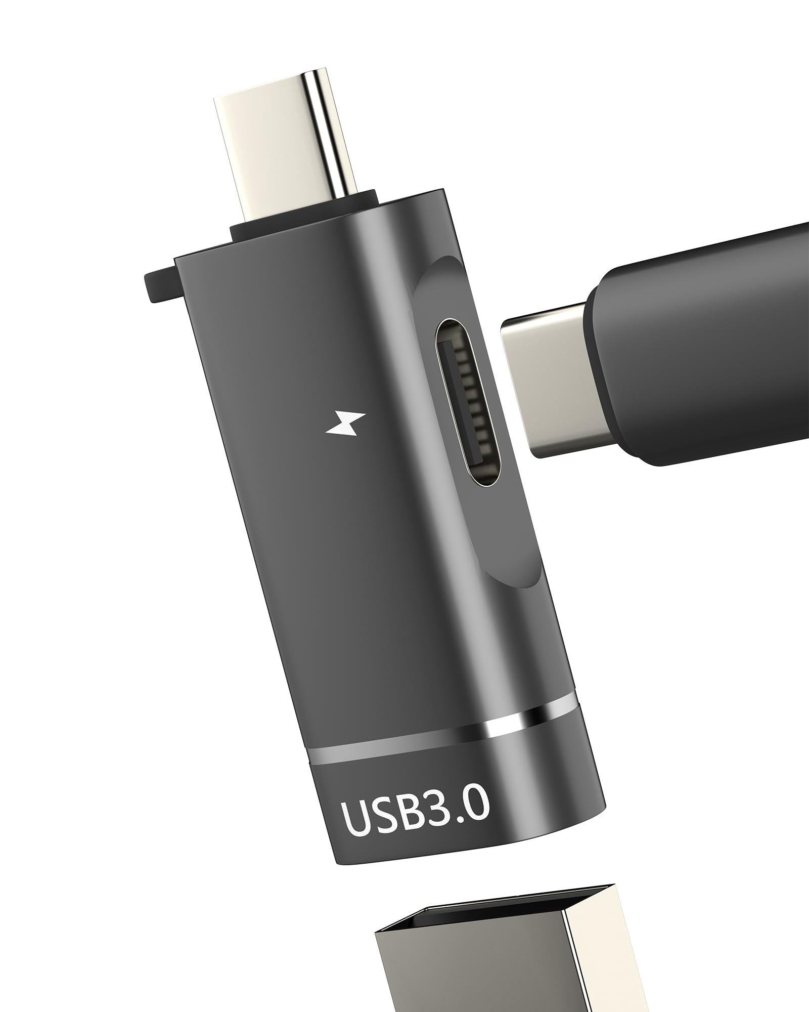 USB C to USB Adapter(2in1)for Apple OTG 3.0 Converter Card Reader Type C Charging Cable Splitter for iPhone 16 15 Charger Connector Android Digital Camera for iPad Data Transfer Compatible for Samsung