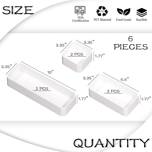 Miniatura 8 de CHANCETSUI Organizador de maquillaje, juego de organizadores de cajones apilables, organizador de escritorio de baño y encimera de tocador,