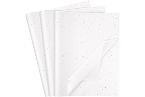 Koogel 120 Sheets White Glitter Tissue Paper, 20"x14" Tissue Paper with Glitter...