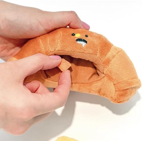 Miniatura 3 de Juguetes para perros pequeños, juguetes de pan, juguetes de felpa chirriante para perros para esconderse y buscar, masticar para buscar y buscar