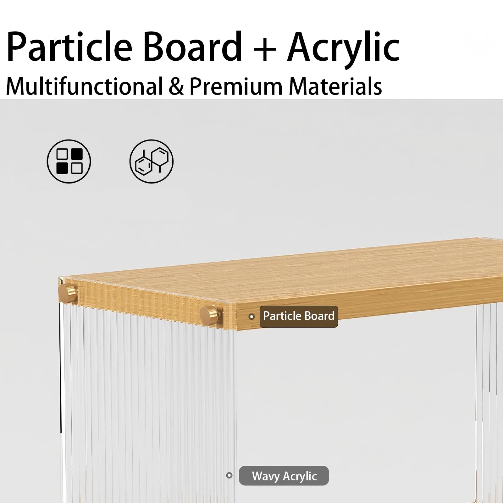 Coffee Station Acrylic Organizer - Wooden Desktop Storage Shelf for Office, Kitchen & Living Room, Multi-Layer Coffee Cup Holder & Condiment Rack, Acrylic Display Shelf for Mugs, Books (1 Tier)