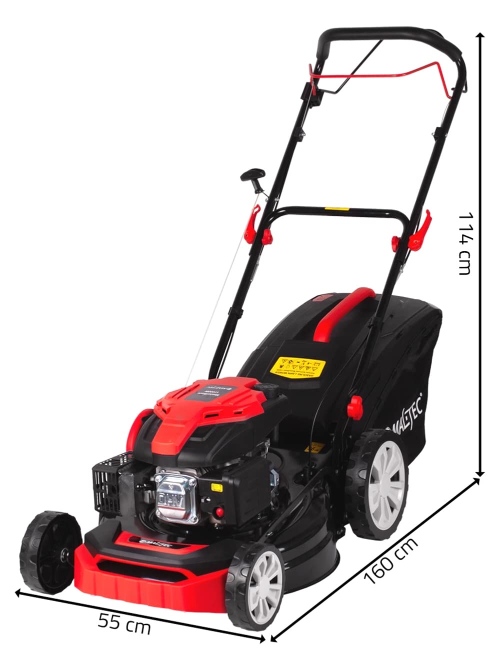 MalTec MasterBlade kosiarka do trawy 17300W Turbo, 60 l, szerokość cięcia 51 cm, 8-stopniowa regulacja wysokości koszenia, do trawników o powierzchni do 2800 m², z pojemnikiem na trawnik