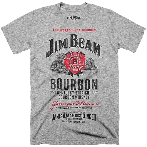 Jim Beam Bourbon Whisky Bottle Label Distressed T-Shirt