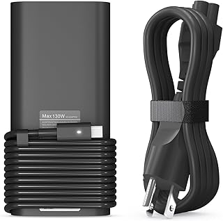 Yodzgaco 130W Laptop Charger USB C for Dell XPS 15 16 17 9575 2in1 9500 9530 9700 9730 Precision 3490 5490 5550 5750 5770 3560 Latitude 7410 7310 7210 9410 9510 5420 5520 5510 Type C AC Adapter