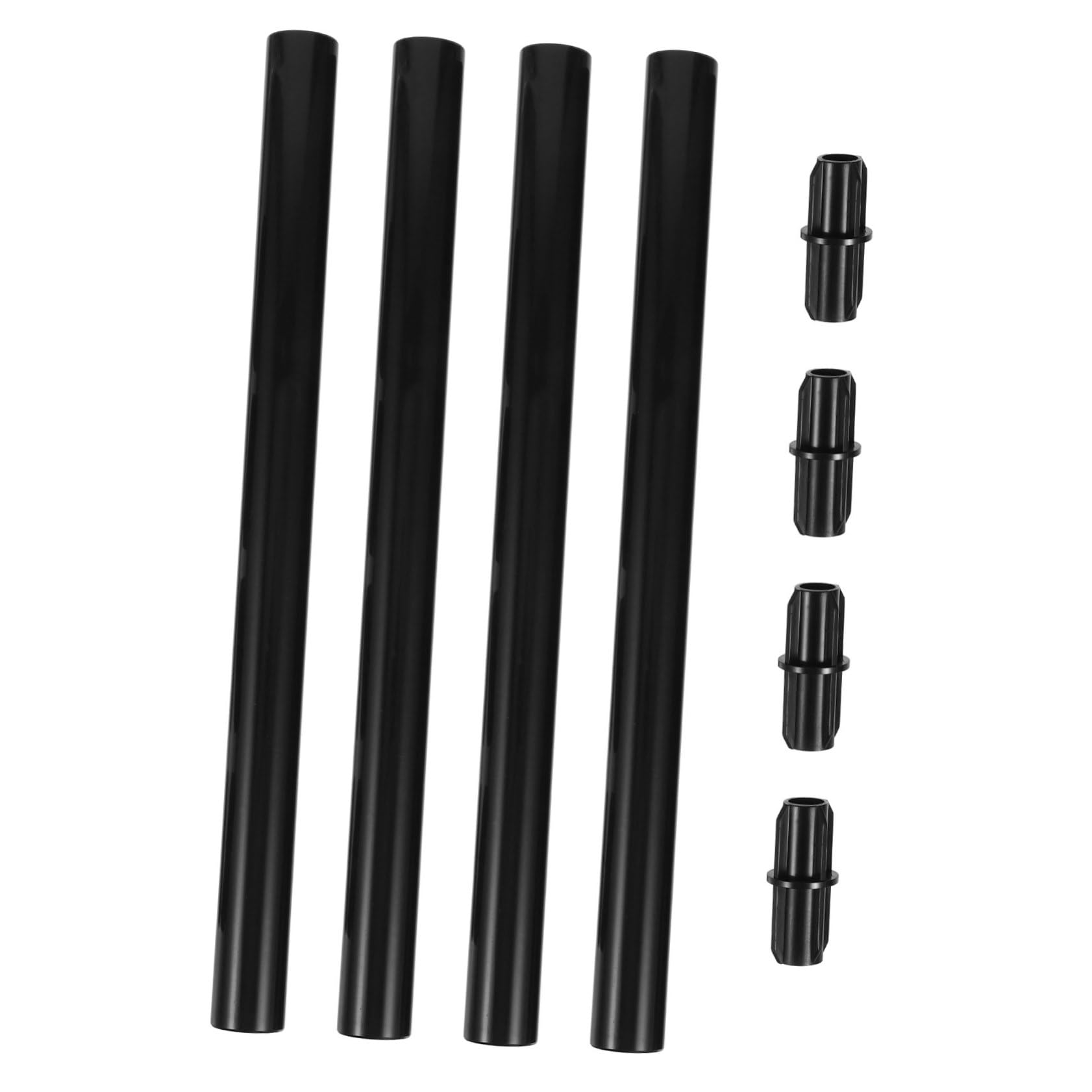 Garden Pole Connector 4 Sets Black Abs Extension Rods