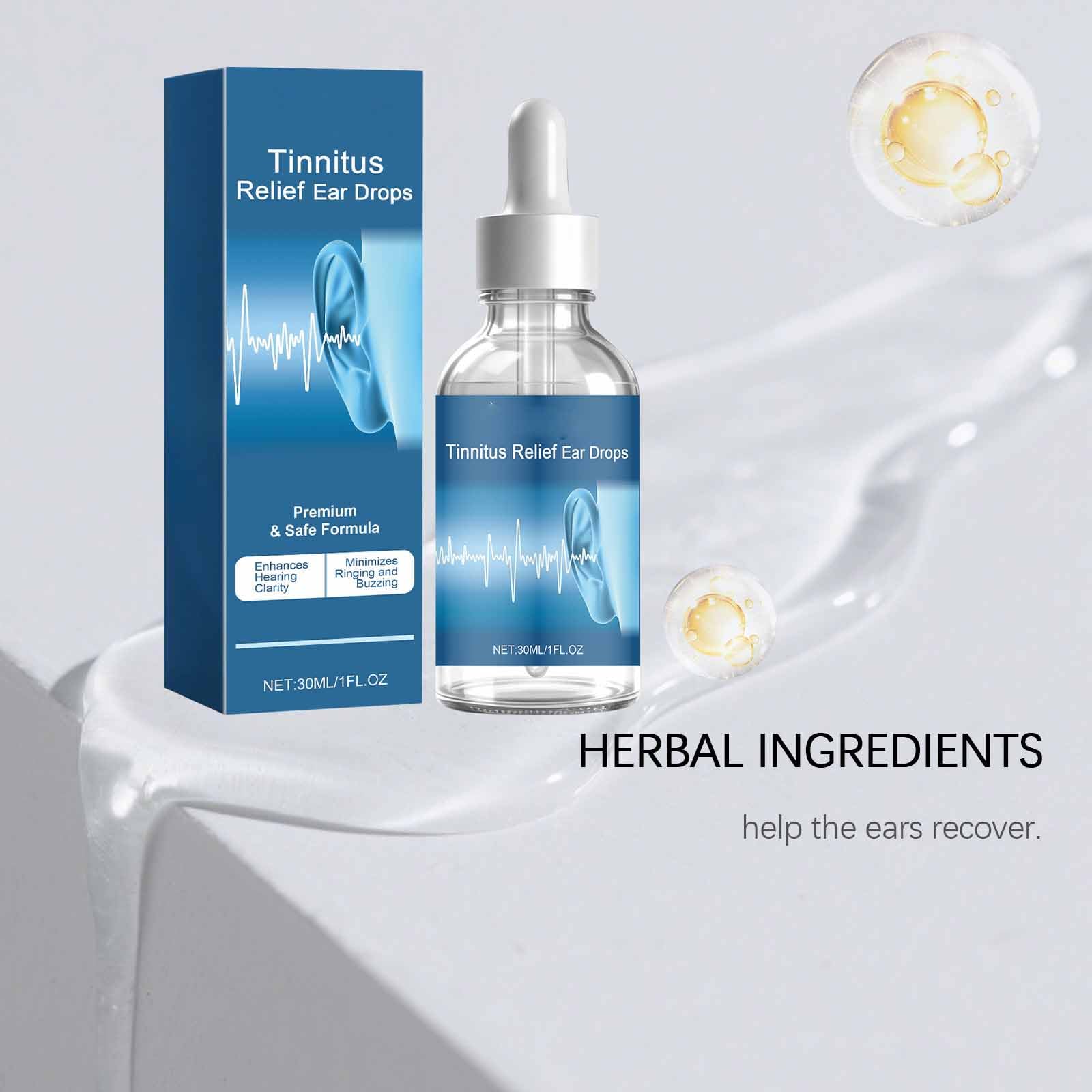 Gocce per Le Orecchie di Acufene,Efficace Dontro L'acufene Acuto e Cronico,Sollievo da Acufene e Ronzio per le Orecchie,Rilascio,Gocce Alleviare Acufenes 1PC