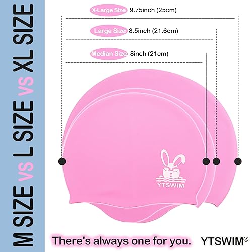 Miniatura 5 de YTSWIM Gorros de natación para niñas, niños, bebés, gorro de natación para cabello largo, trenzas, rastas, sombrero de natación de silicona