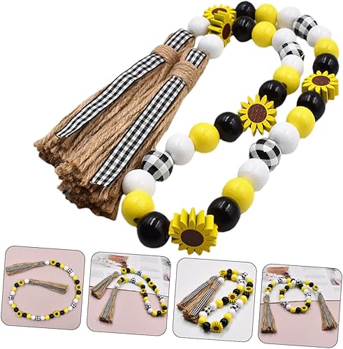 Miniatura 2 de ABOOFAN 2 piezas de girasoles con cuentas de girasol para decoración del hogar, accesorios para el hogar, guirnalda colgante de cuentas colgantes