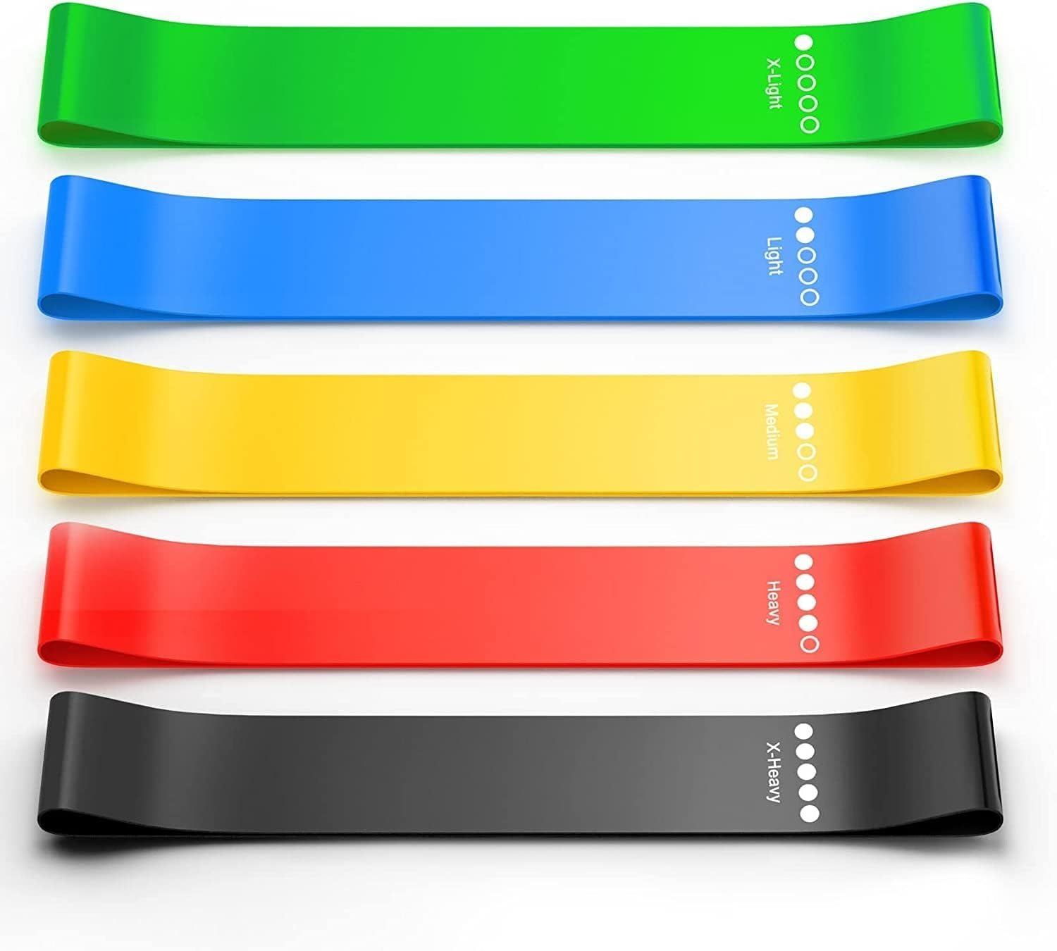 Melanie Resistance Bands Set of 5 for Workout & Exercise, Natural Rubber Stretch Loop Bands for Yoga, Pilates, Physical Therapy, Home Gym, Strength Training, Booty, Legs & Full Body Fitness-image-8