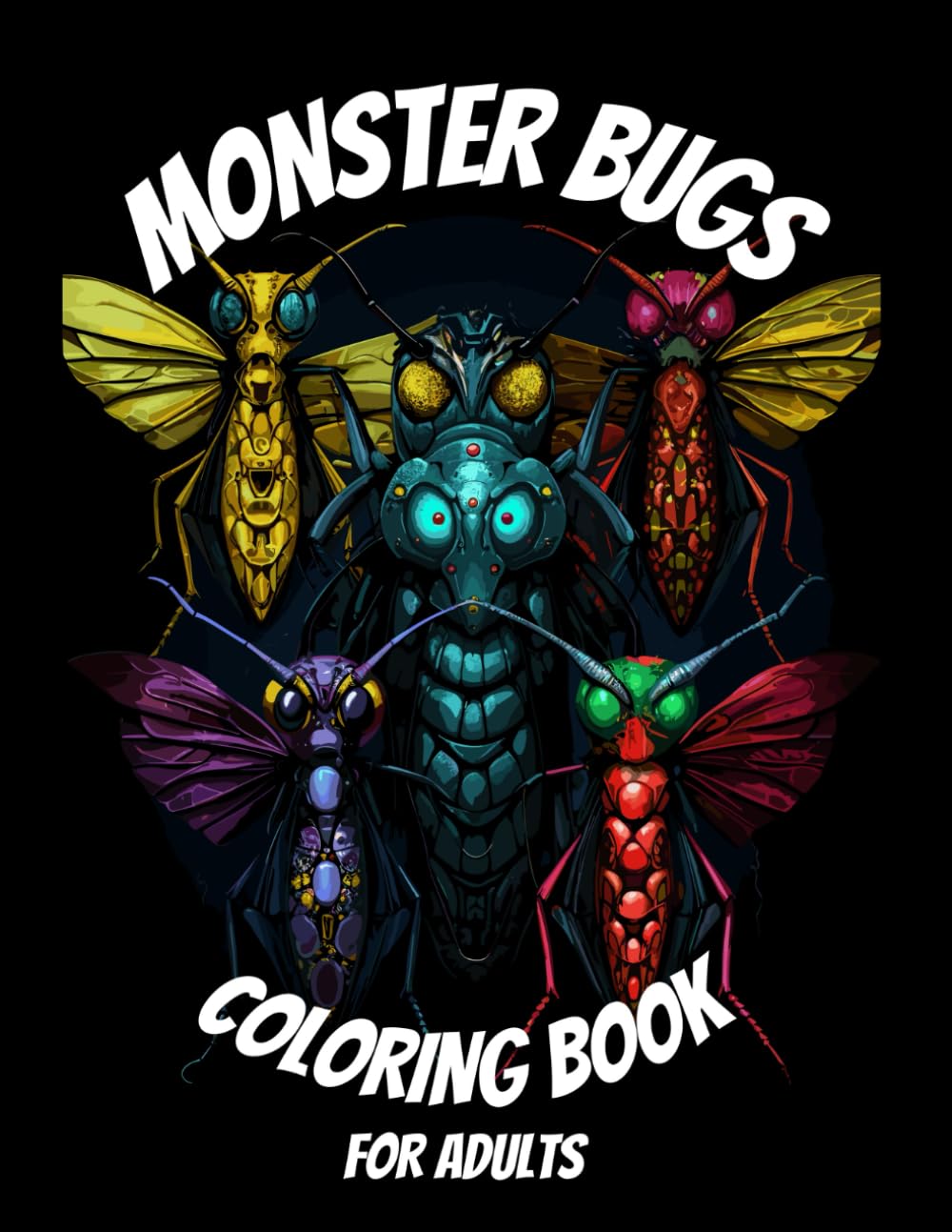 Monster Bugs Coloring Book for Adults: Fun and Relaxing Designs of Creepy and Cute Insects (Monster Coloring Adventures)