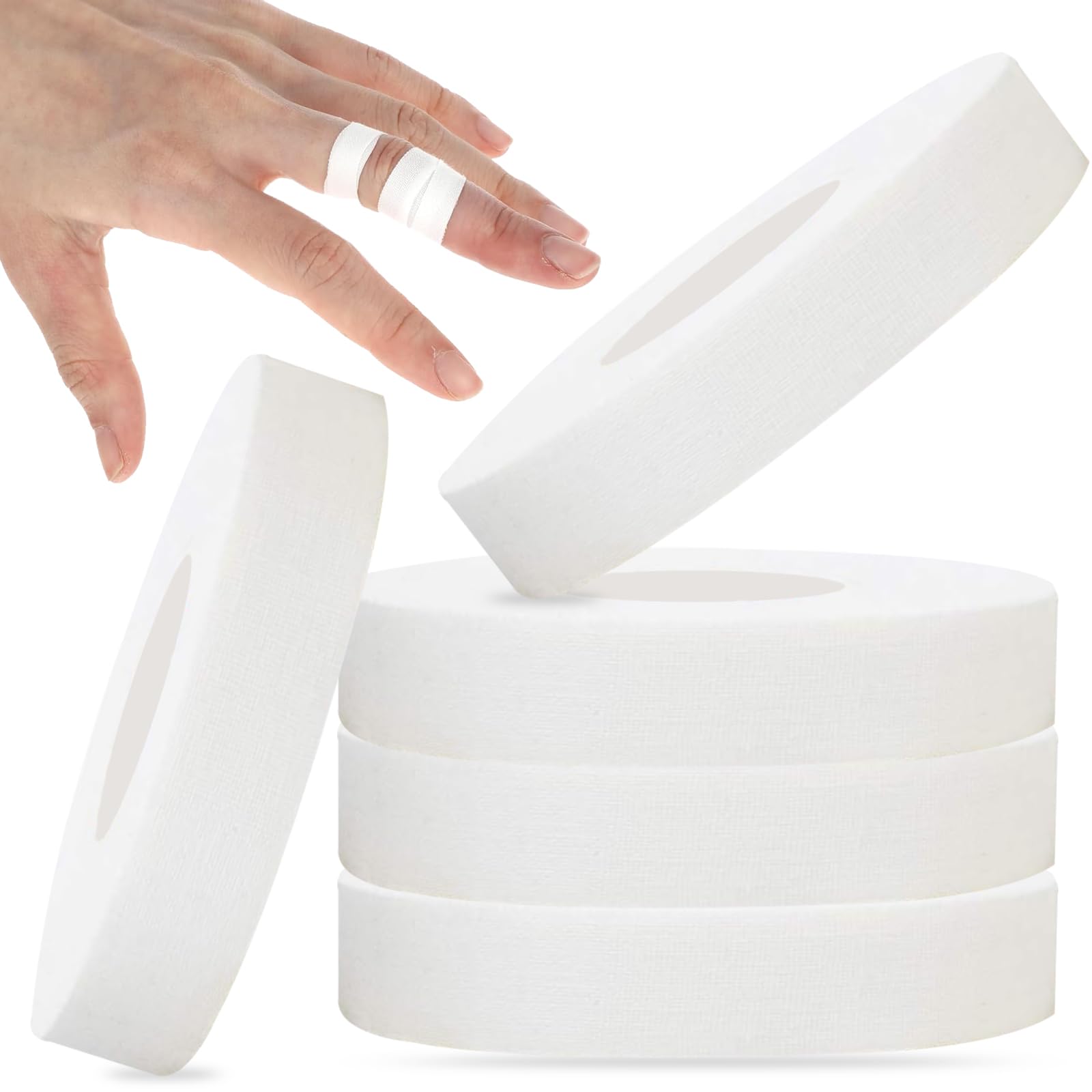 5 PCS Zinc Oxide Tape,Sports Tape,Finger Tape,Wrist Tape,1.25cmx10m Breathable Sports Tape Strapping,Athletic Tape,Suitable for Knees,Hands,Ankles,Rugby,Boxing,Jiu-Jitsu Etc