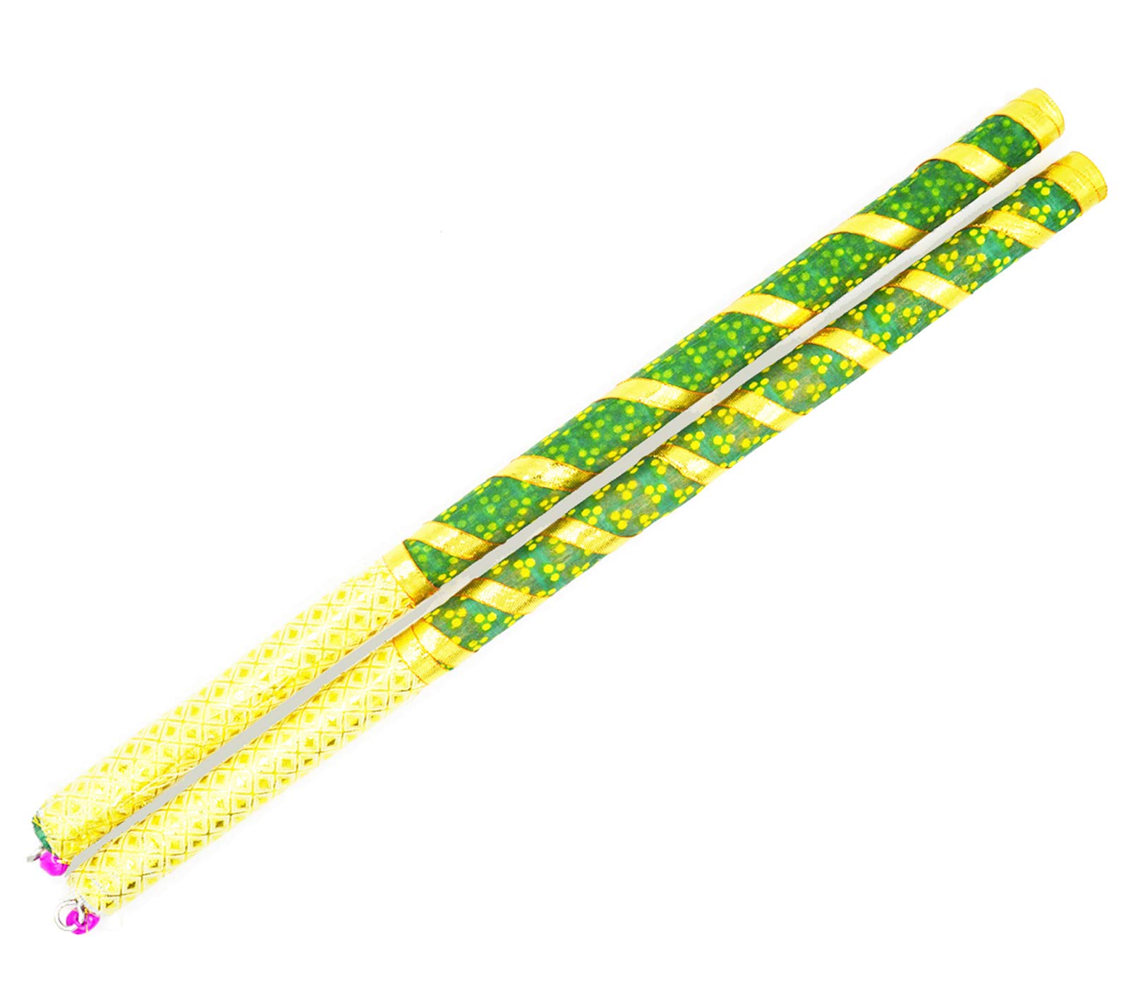 ME & YOU Traditional Wooden Dandiya Sticks for Navratri Garba | Navratri dandiya sticks | fancy dandiya sticks | dandia for navratri celebration (Pair of 2) 4 Stick