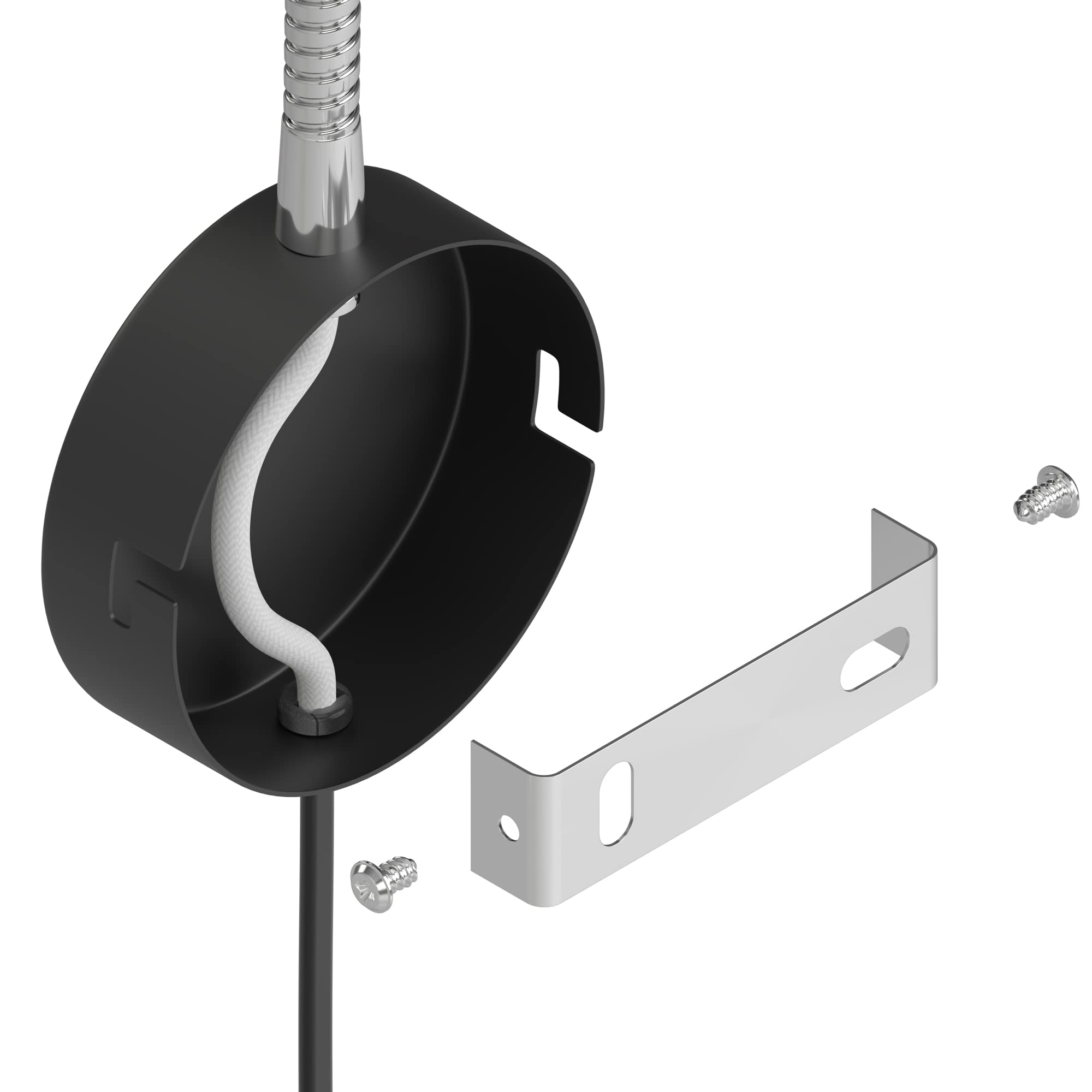 ledscom.de 2x Leselampe/Wandleuchte WAIKA, Schwanenhals, Schalter, Stecker, schwarz matt, 1x GU10 max. 15W