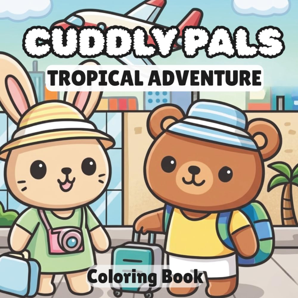 Cuddly Pals Tropical Adventure: Simple Coloring Book for Kids