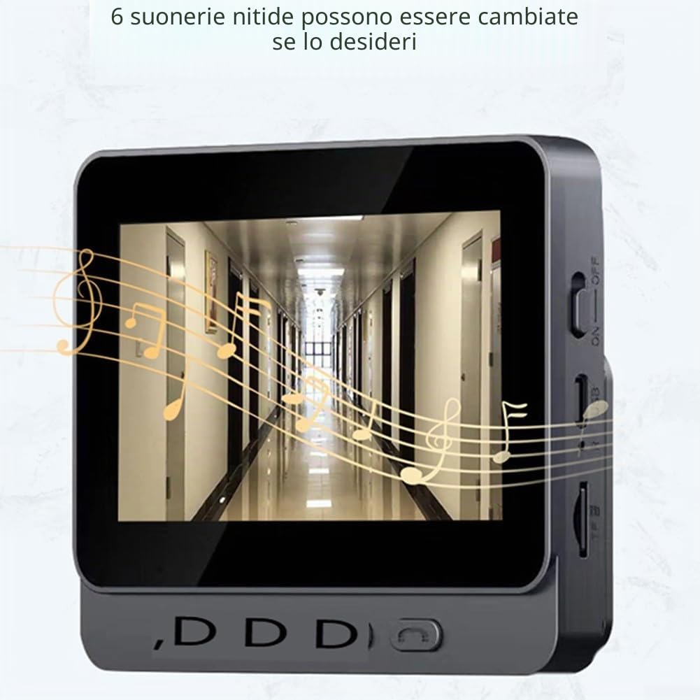 Videocamera per campanello senza fili, telecamera per campanello con monitor, di videocitofono con schermo da 4,3 pollici Videocitofono per campanello di sicurezza del telefono