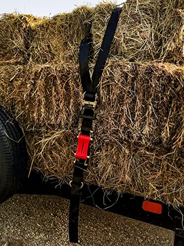 Shockstrap Heavy Duty Ratchet Strap Tie Downs - 2" X 9' W/ Snap Hooks (4 Pack) 10,000 Lb Break Strength, Built-In Shock Absorber Keeps Constant Tension, Usa Made Polyester Webbing, 3,333 Lb Wll #TOP3