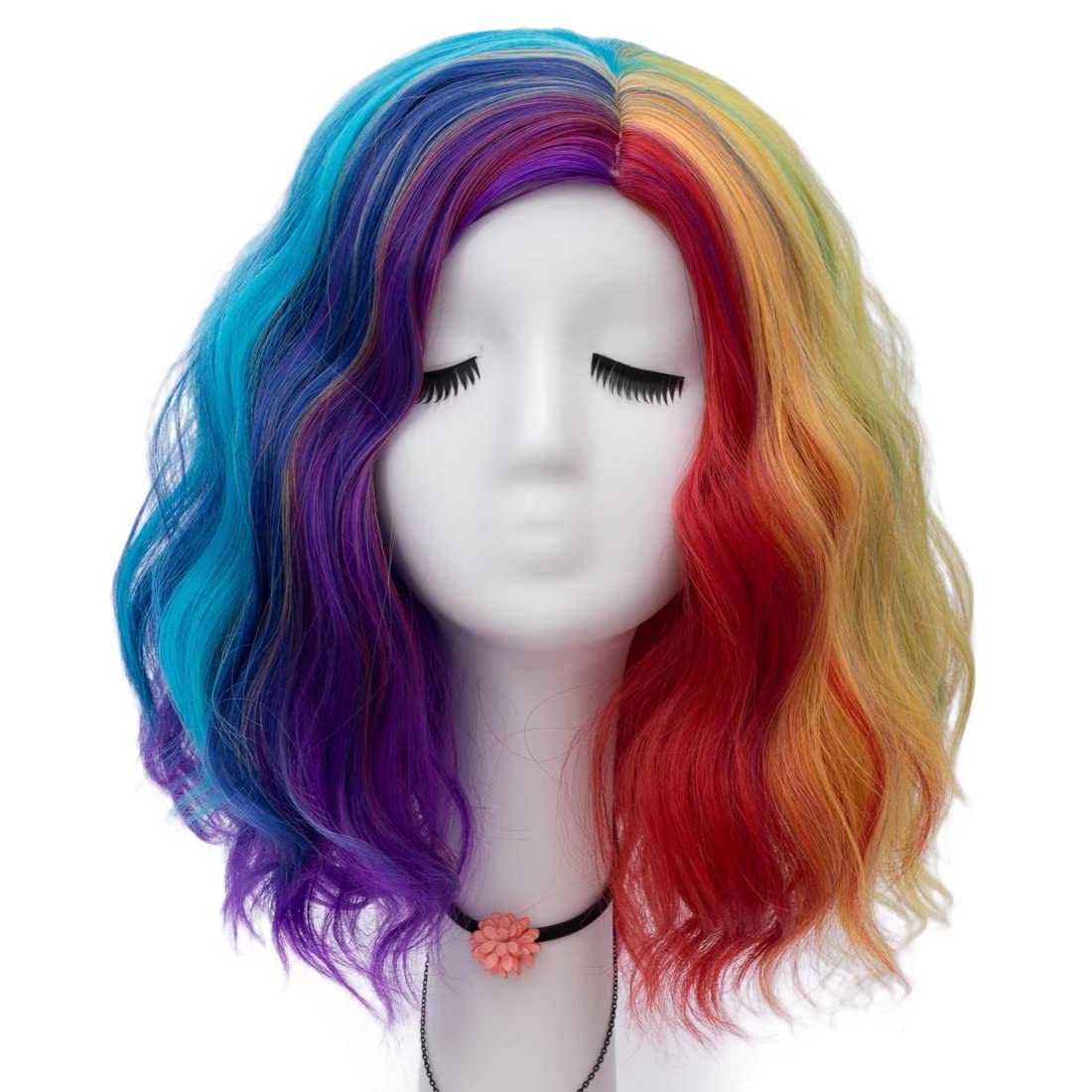 LEFINISShort Pastel Synthetic Heat Resistant Women Fashion Hairstyles Halloween Costume Cosplay Party Wigs