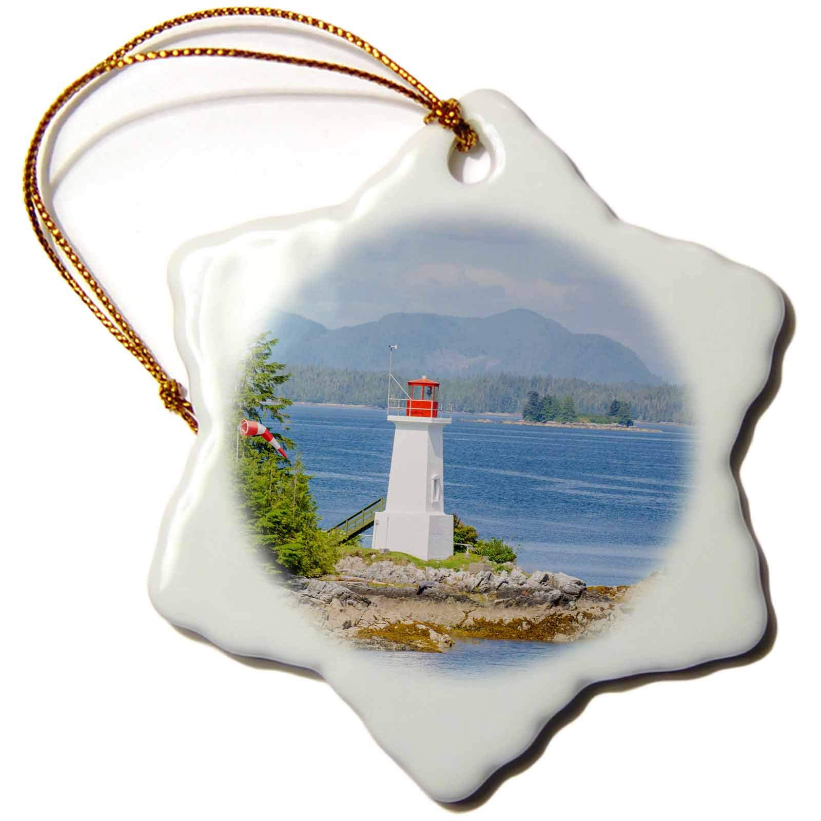 3dRose Dryad Point Lightstation, Bella Bella, British Columbia, Canada. - Ornaments (orn-207930-1)
