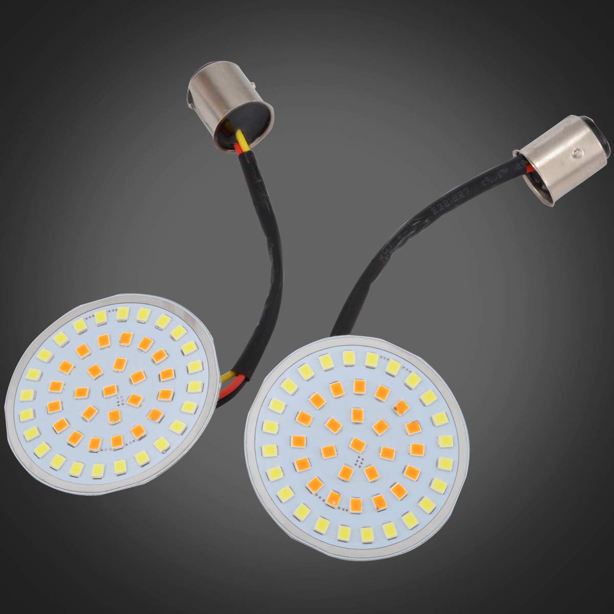 KATUR Super jasne 1157 BAY15D P21/5W włączane żarówki LED motocykl 5-centymetrowy styl pocisk przedni biały DRL bursztynowy sygnał kierunkowskazu LED biały/bursztynowy do Harley Softail 2011-2017 Dyna 2012-2017