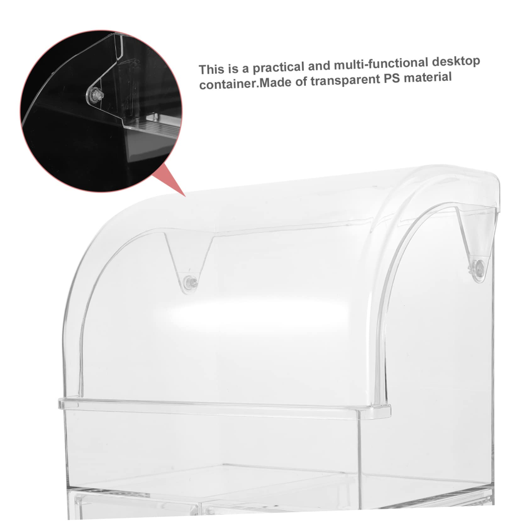 Ipetboom Organizzatore da Scrivania Cassetti, Scatola Portaoggetti in Ps, Grande Scomparto e Mini Cassetti per Cosmetici e Smalti