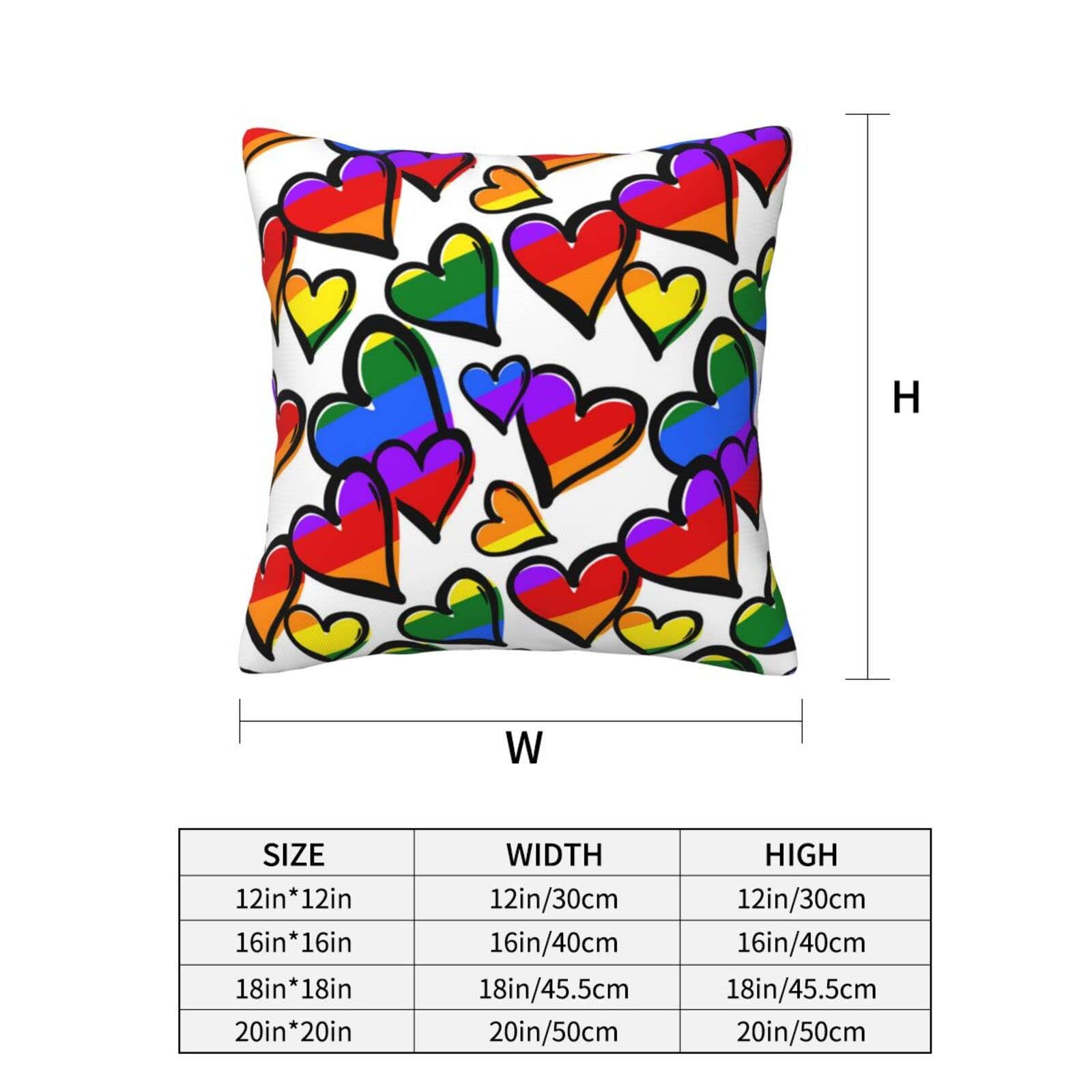 Be Proud LGBT - Federa per cuscino, motivo: arcobaleno in pride gay (40 x 40 cm