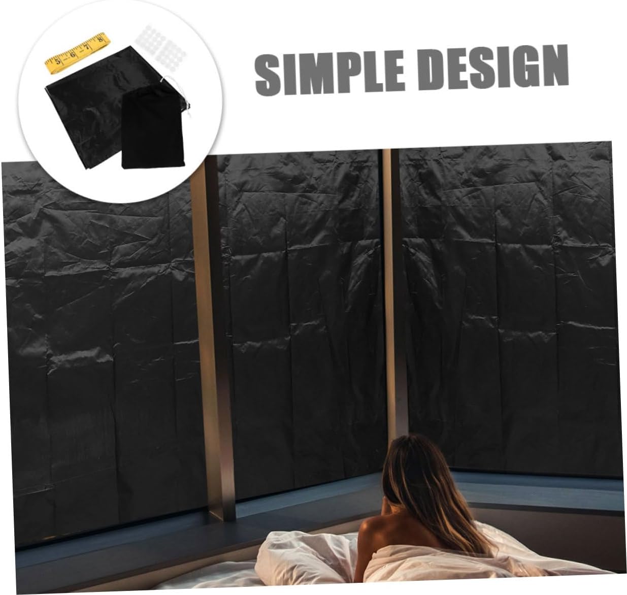 Garneck 1set Portable Blackout Curtains for Instant Privacy Room Darkening Shades for Bedroom Nursery Office and Travel Lightweight Easy to Install Full Coverage