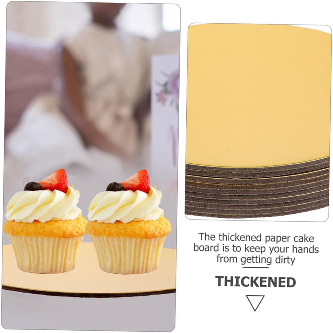 IMIKEYA 60pcs Round Cake Drums Thick Cardboard Cake Boards for Baking Display for Birthdays Weddings and Special Occasions