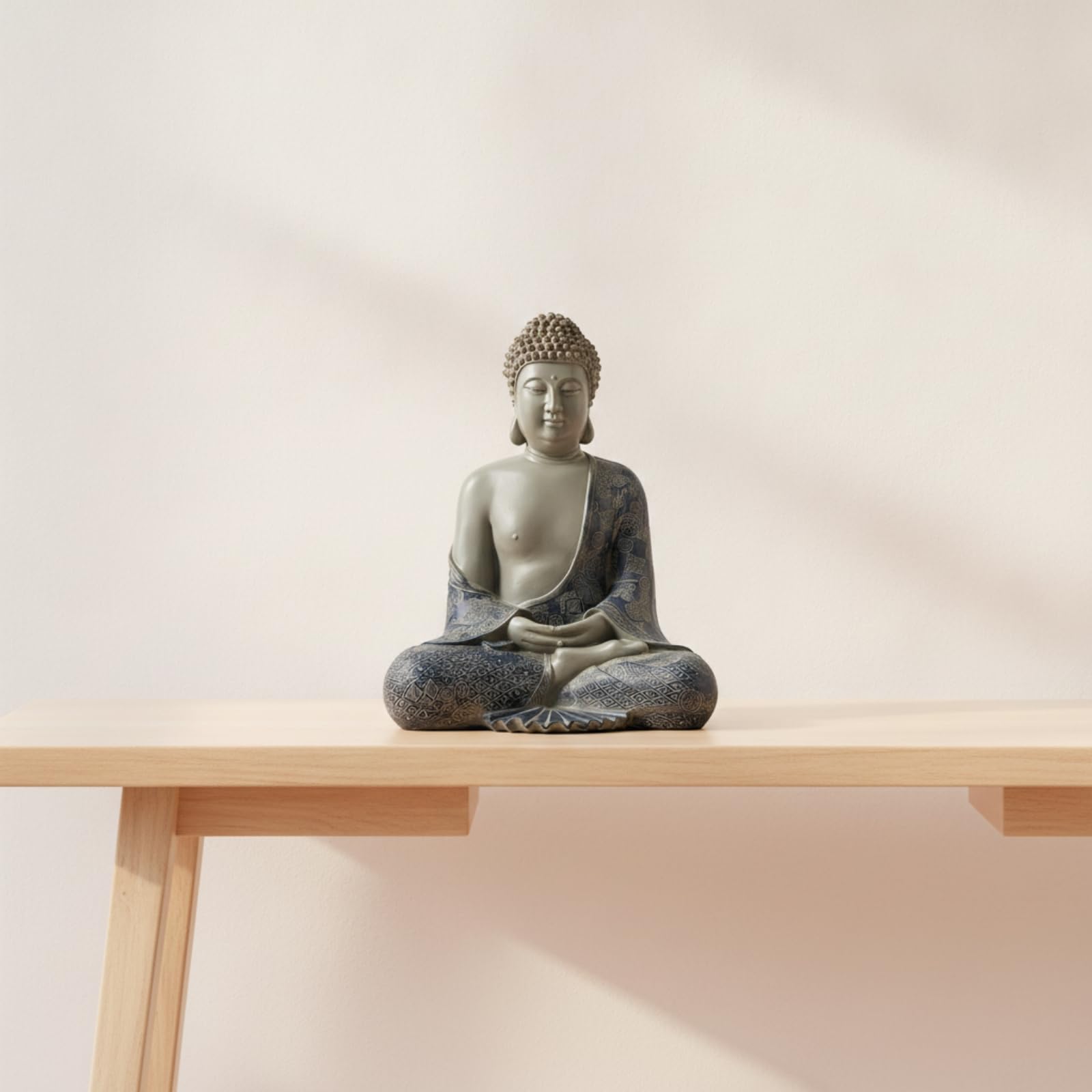 KESOTO Figura Buda Resistente Exquisito, Escultura Buda Sentado, Realista, Estatua Meditación, para Altar