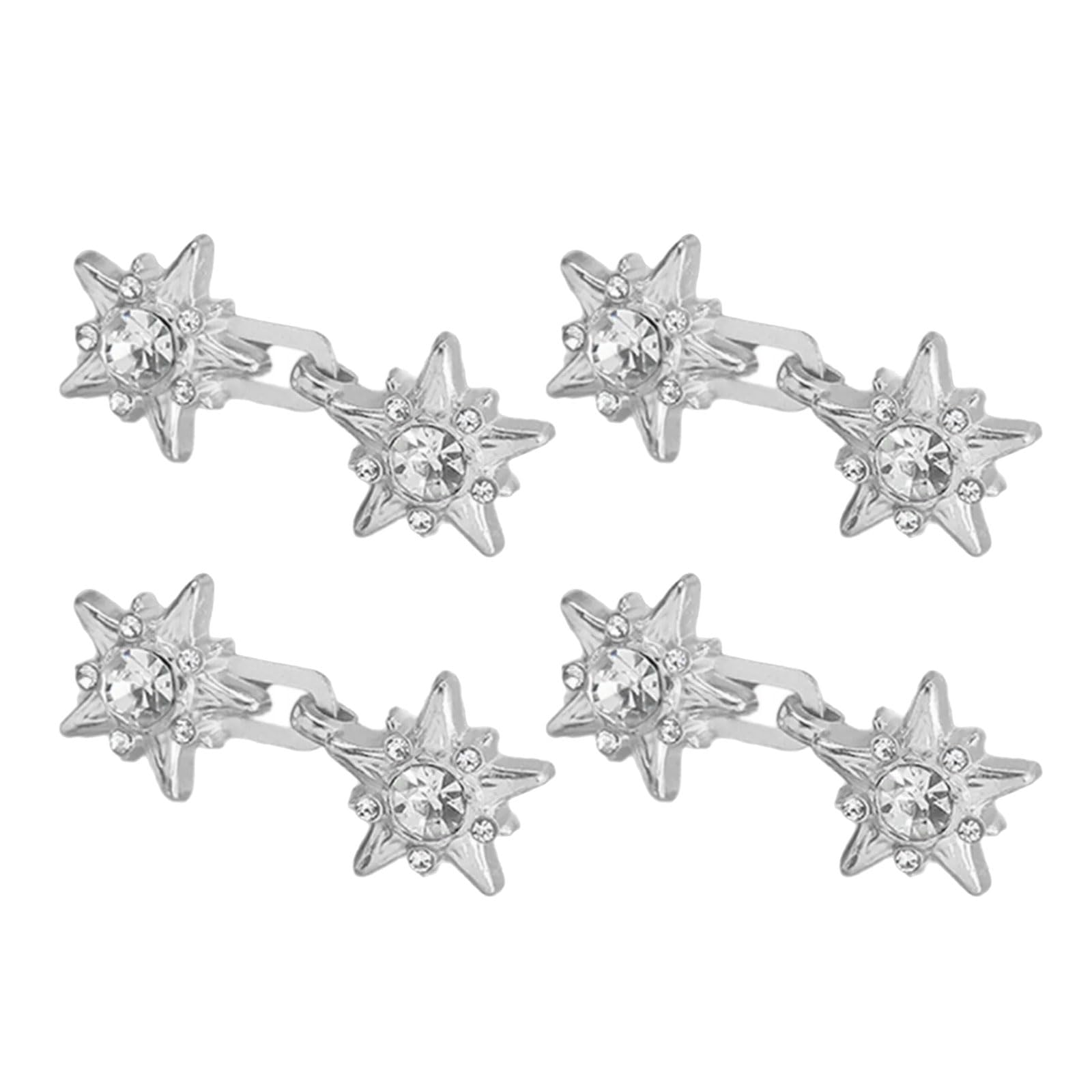 carotoe 4 Pairs Star Trousers Waist Tightener Button Pins Jeans Waist Buckles Not Sewing Required Trouser Button Pins Star