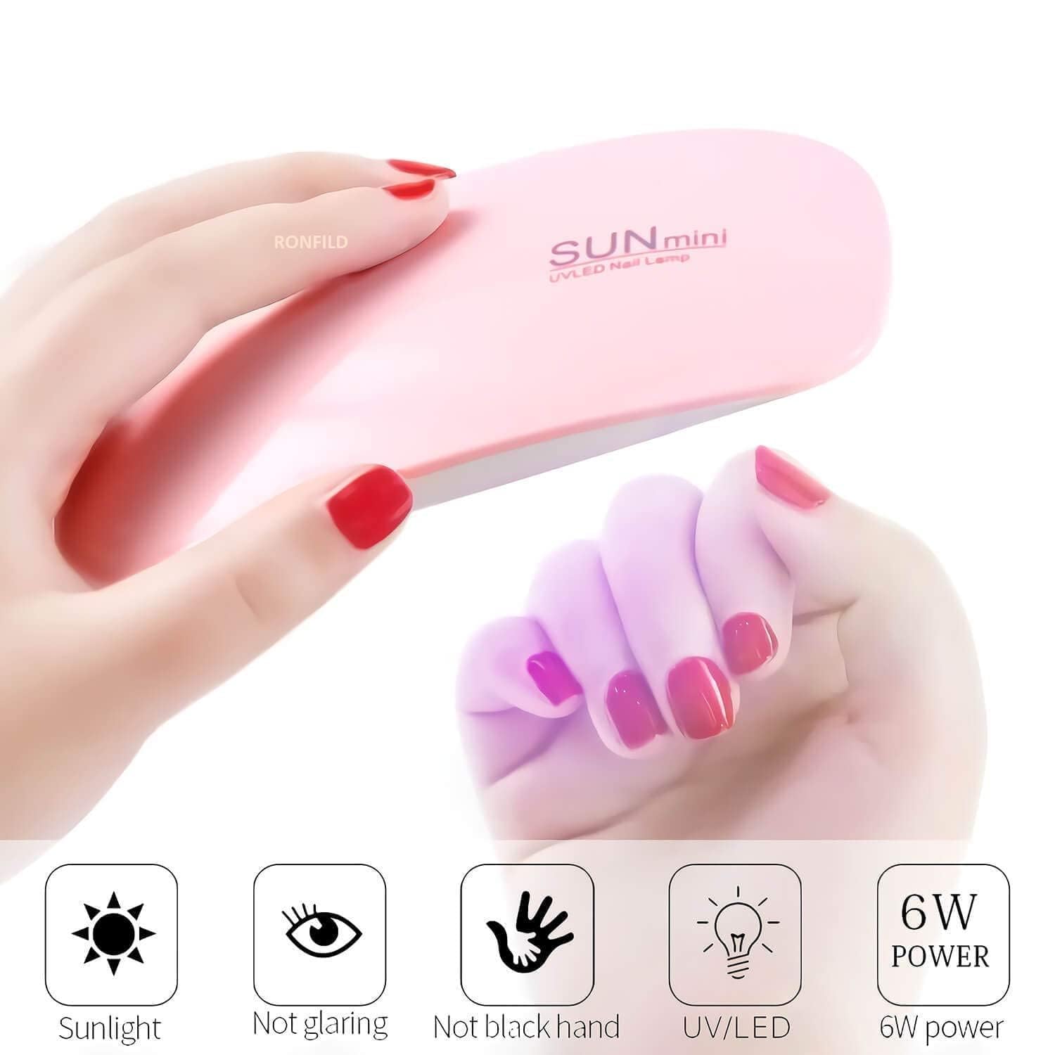 Mini USB UV Sun Dryer Gel Nail Polish Art Curing LED Lamp 6W 2