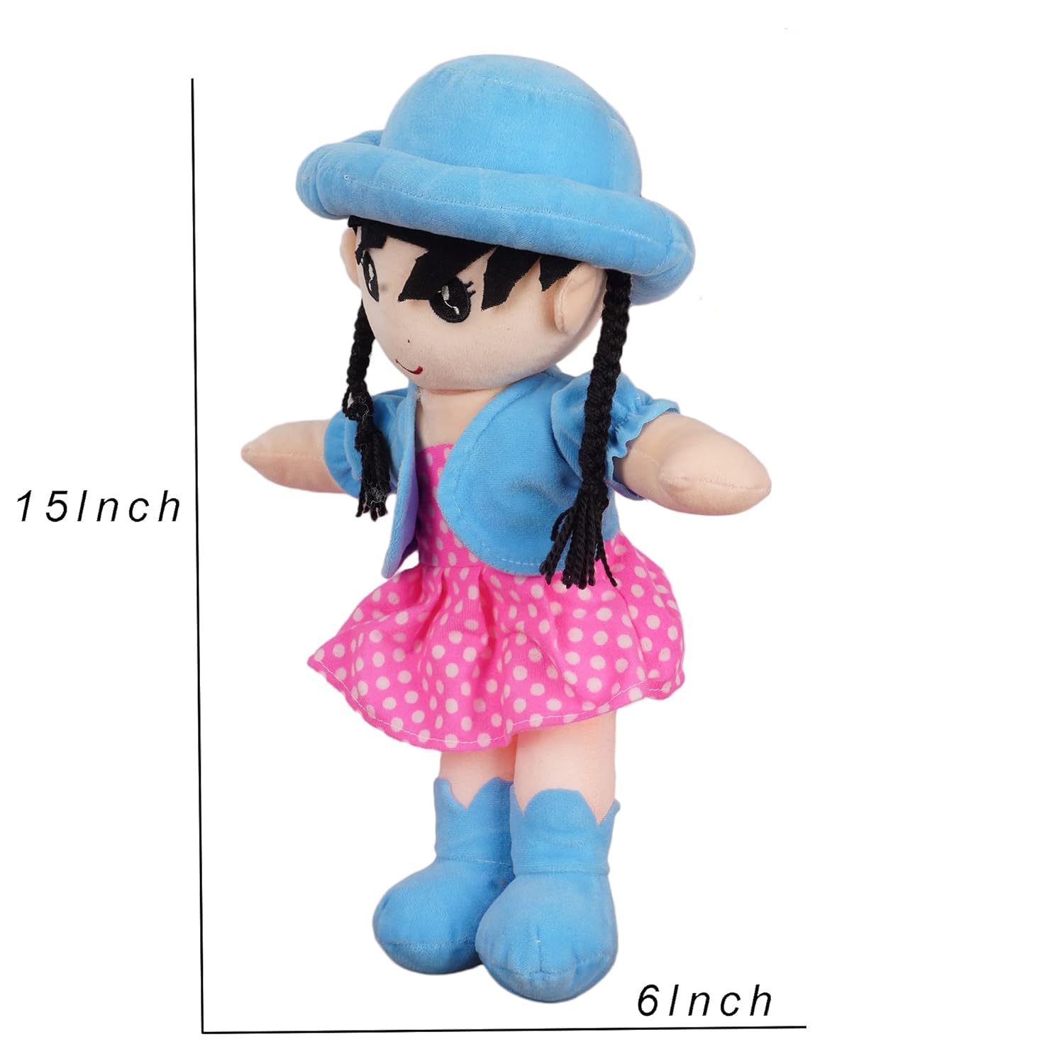 DearJoy Cap Rag Doll - Sky Blue, 40cm