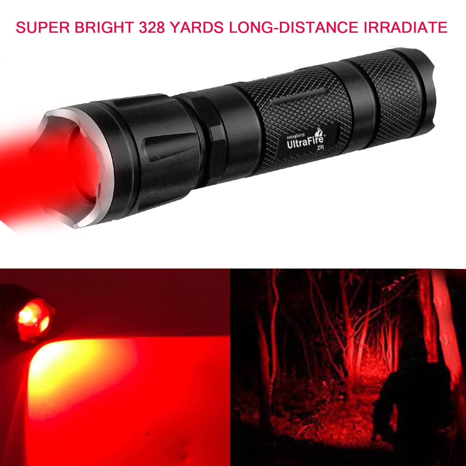 KL75 Hunting Light Kit - Green Red White LED Modules With Zoom & Pressure Switch