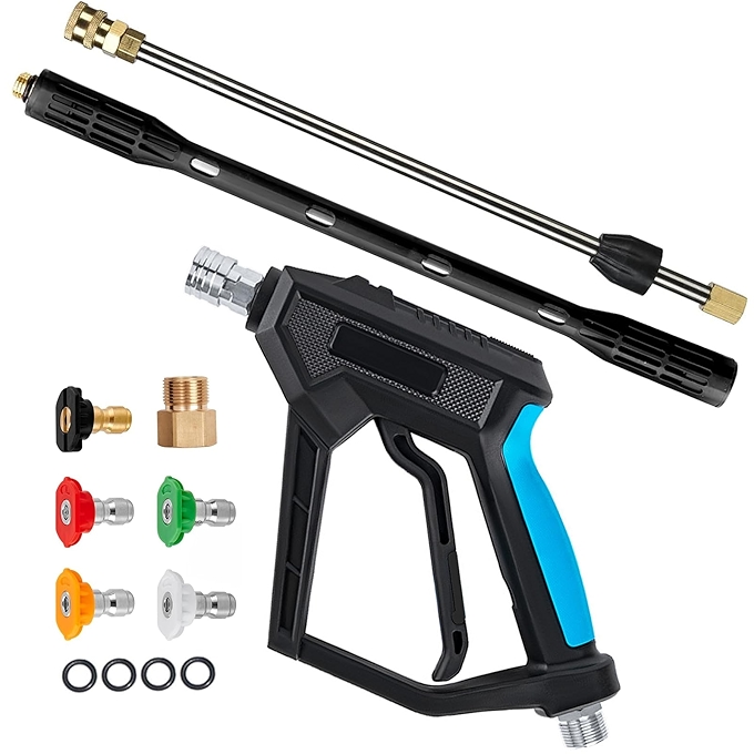 高压清洗枪 4000 PSI 带延长杆和多种喷嘴配件