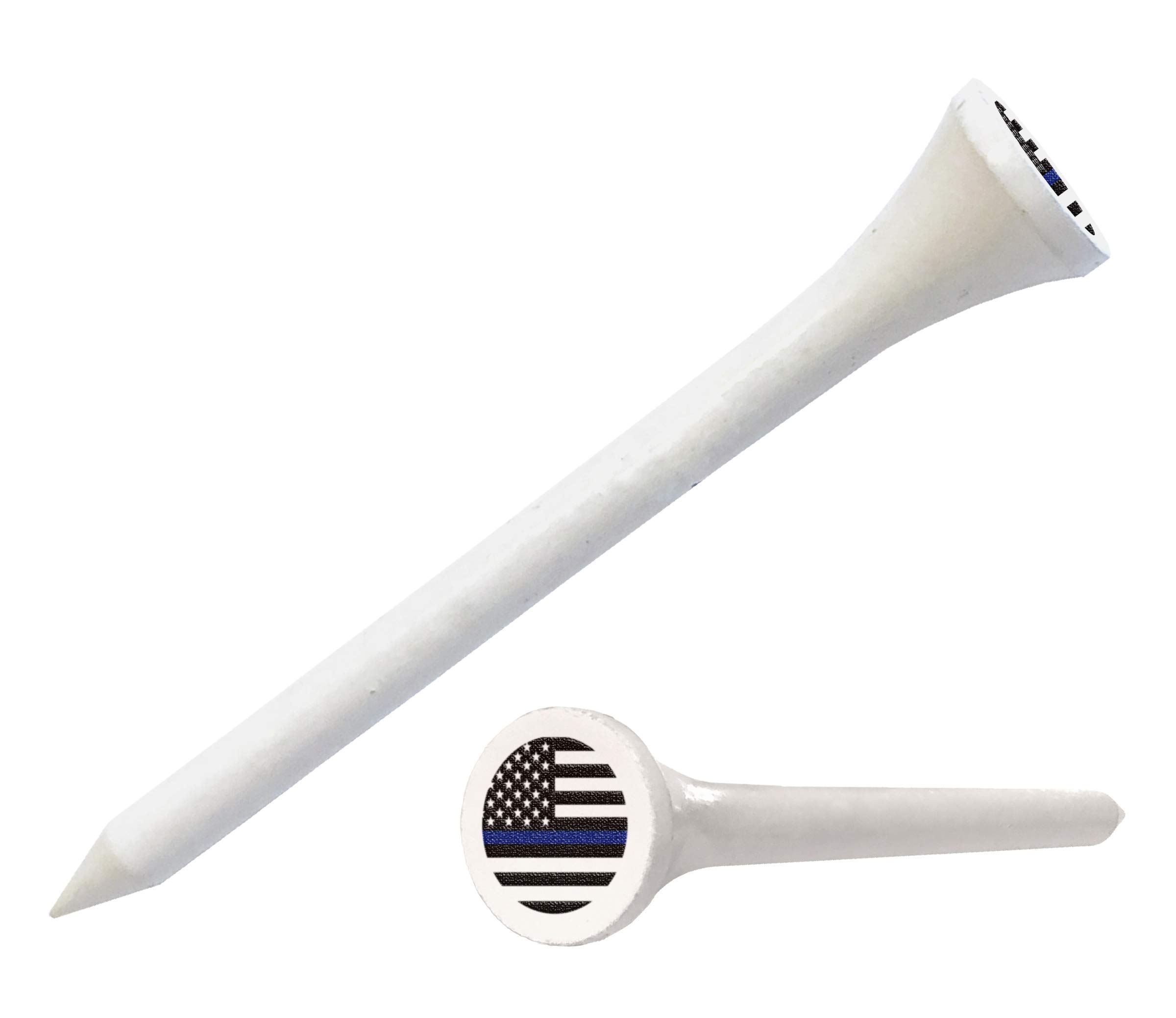 Clip Wipes Police Logo Golf Tee Packs | 2 ¾” | Police TEECUP Imprinted Golf Tees (Flag-100)