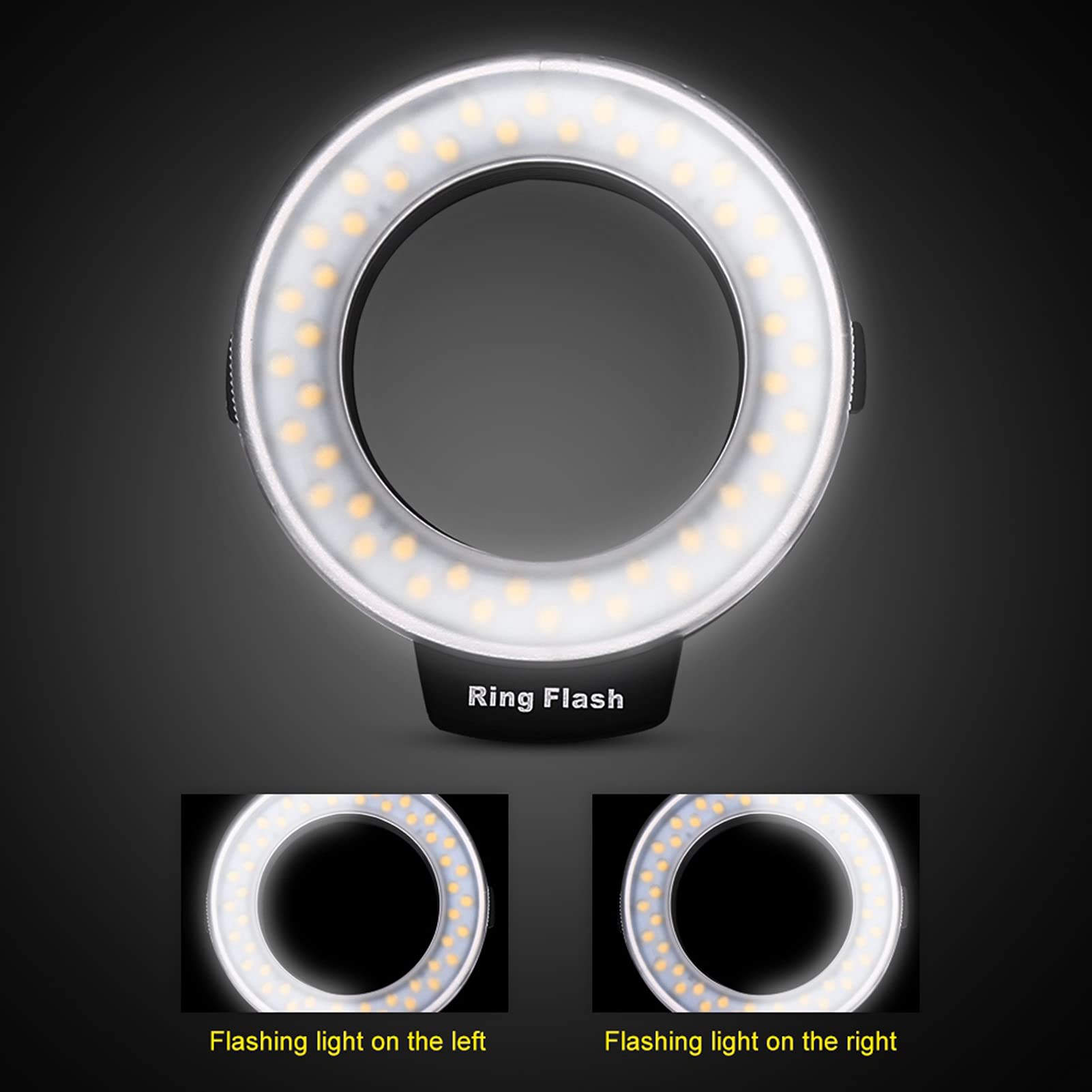 Luce flash ad anello, schermo LCD flash LED per Canon per Olympus per Pentax per Nikon per la maggior parte delle fotocamere per Panasonic