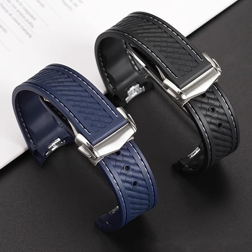 20mm Rubber Silicone Replacement Watch Band for Steel Buckle Series Watch Strap Bands for 20mm Watches,Watch Replacement Band Men Women