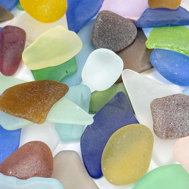Sea Glass, Jewelry Sea Glass, Ocean Glass, Tumbled Beach Sea Glass, Seaglass, Craft Glass, Frosty Art Glass, Aquarium Ornament, Beach Weddings, Craft Supplies for Art, Large 25pc