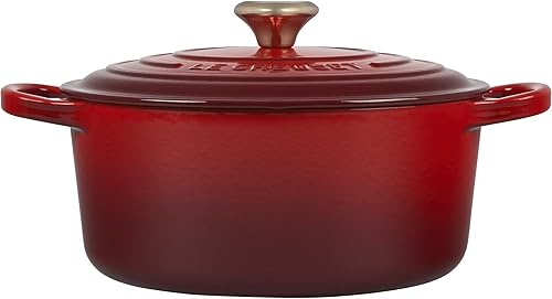 Miniatura 2 de Horno holandés redondo de hierro fundido esmaltado - Cerise con perilla de corazón figurado SS