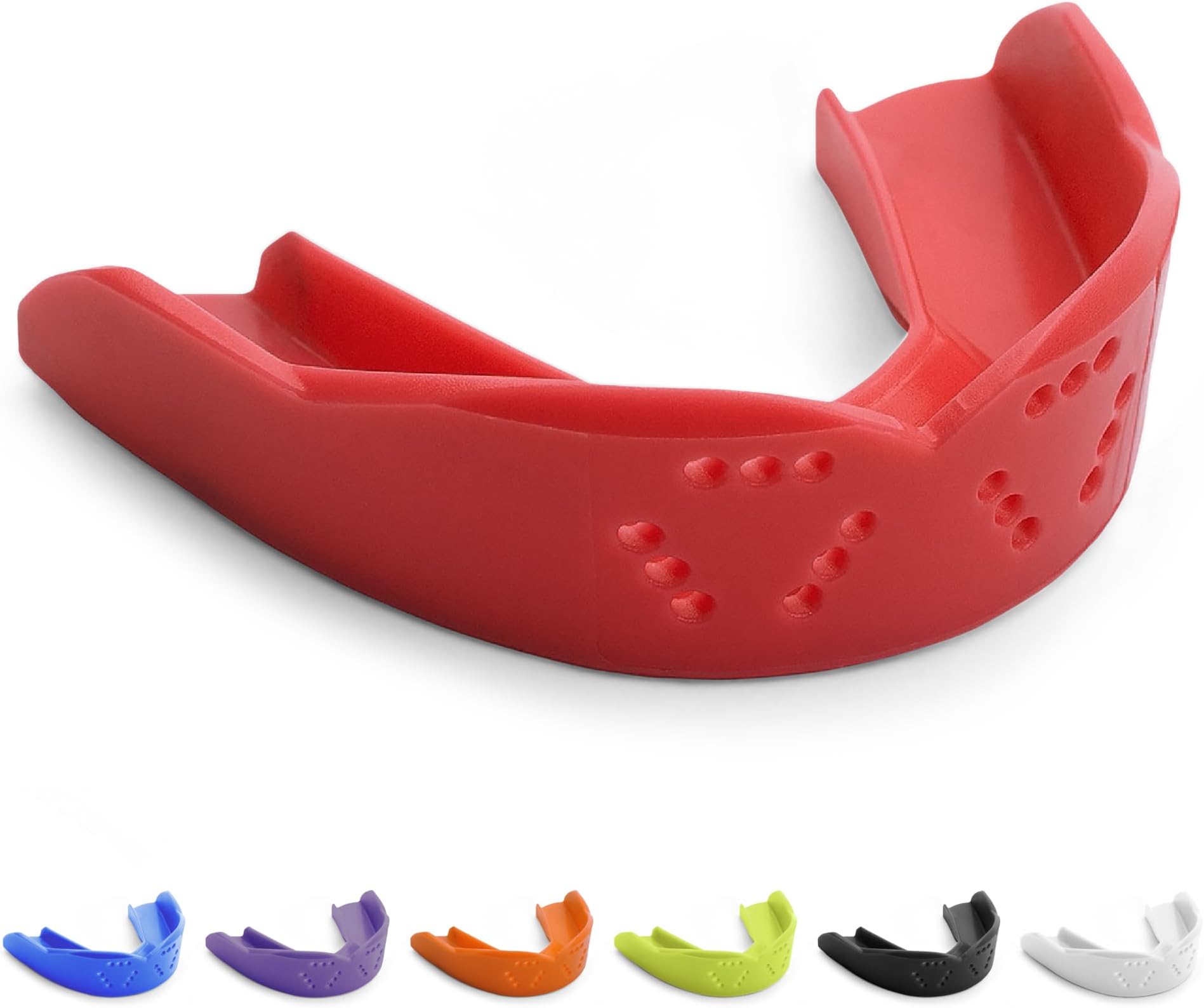 โ SISU 3D 2.0mm Sports Mouth Guard for Football, Hockey, Lacrosse, Basketball, Custom Fit Youth/Adults, Intense Red