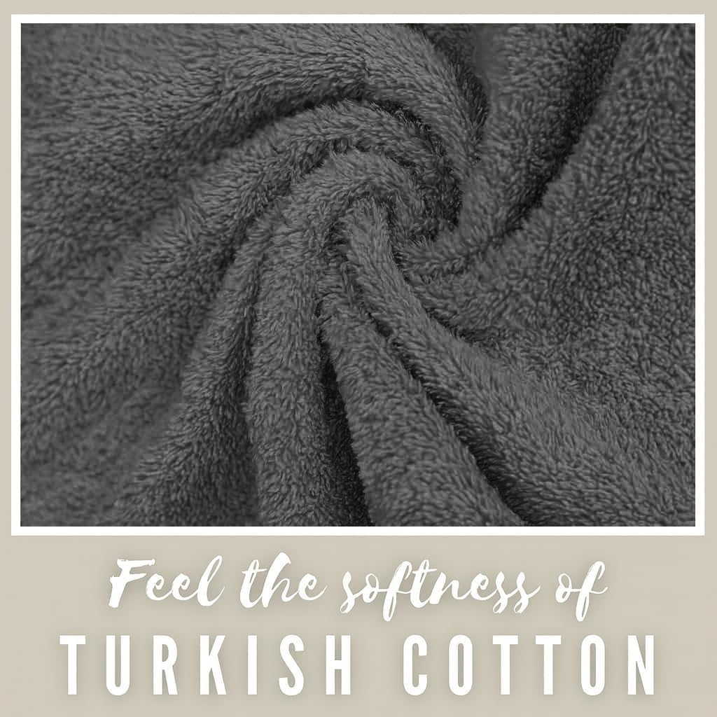 Personalized, Luxury Turkish Cotton Towels Easy Care, Extra Soft & Absorbent, Hotel & Spa Quality, Kitchen & Bathroom Turkish Towels by La Hammam (Charcoal, Bath Towels - Set of 2)