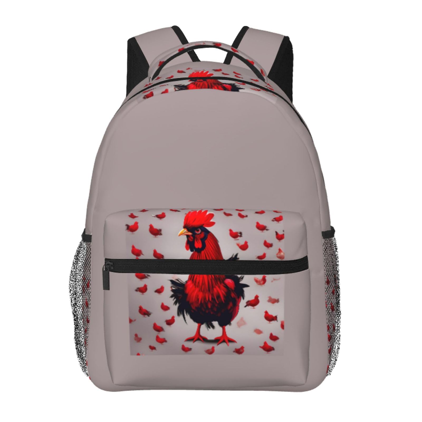 Sac à dos léger poule rouge imperméable au design compact unique