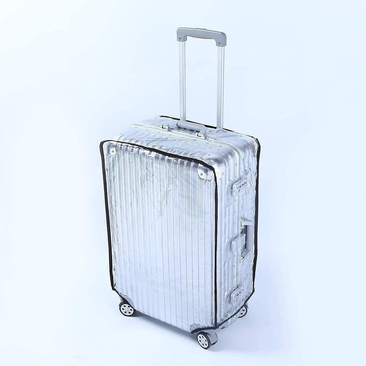 review Emual Clear PVC Suitcase Cover Protectors 20/24/28 Inch Luggage Cover for Wheeled Suitcase (20''(13.4''L x 9.4'' x 18.5''H))
