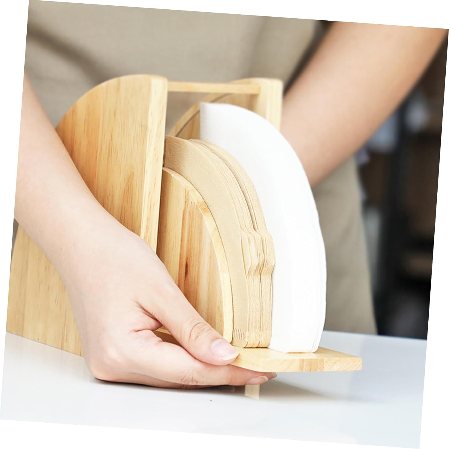Wooden Filter Box for Coffee Filters Reusable Stand Design Natural Beautiful